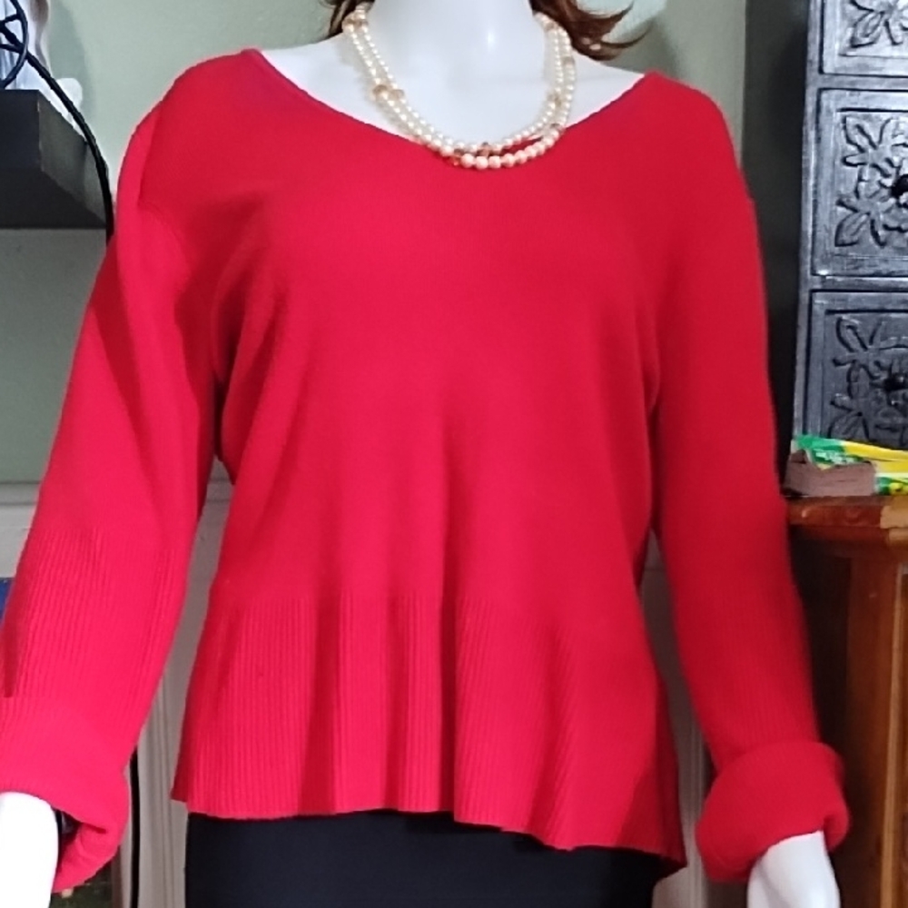 Criss-Crossed Back V-Neck Sweater